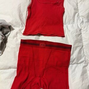 SKIMS Red Women's Pajama Set